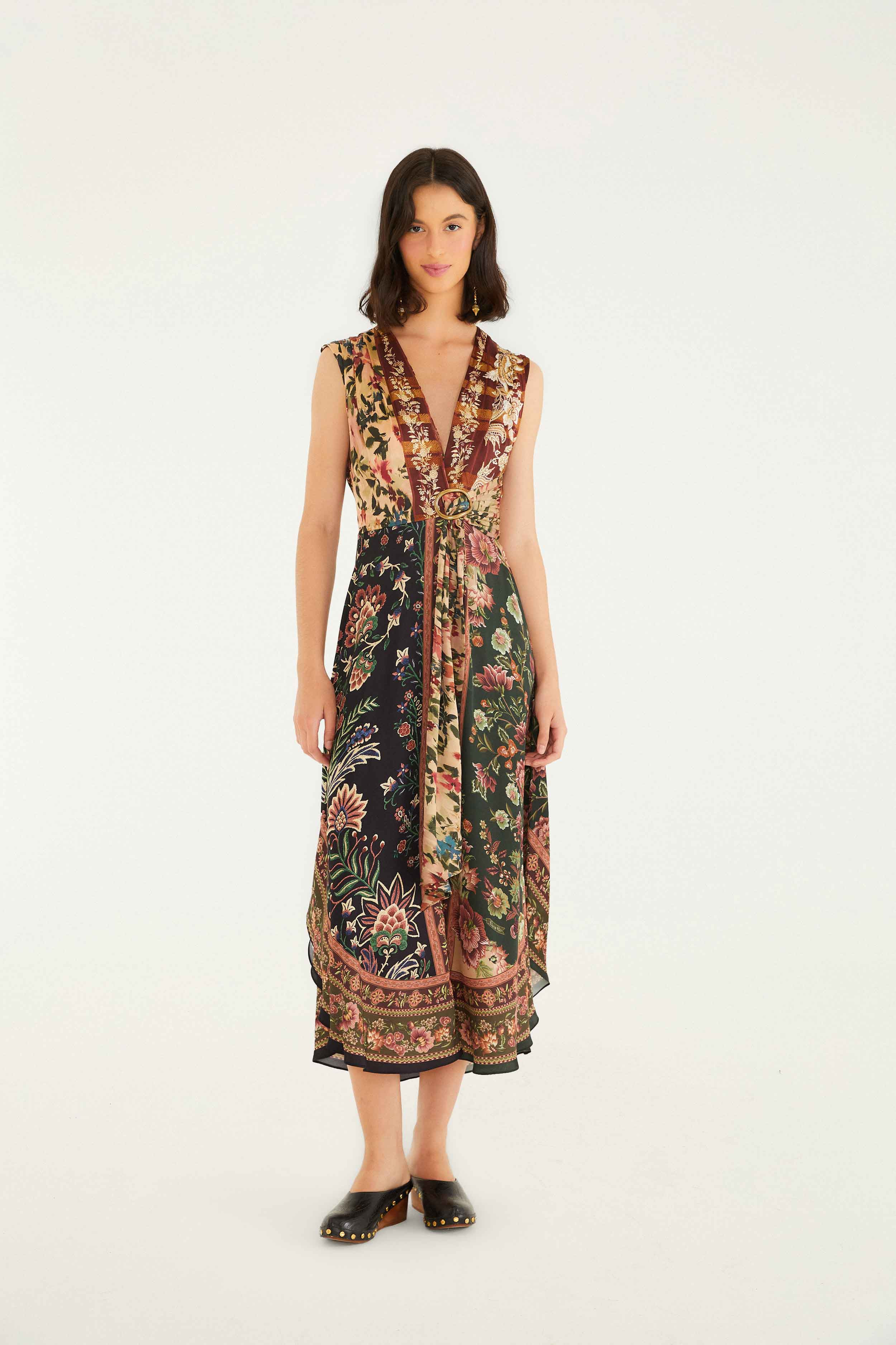 Mixed Winter Garden Lenzing™ Ecovero™ Viscose Sleeveless Maxi Dress - 5