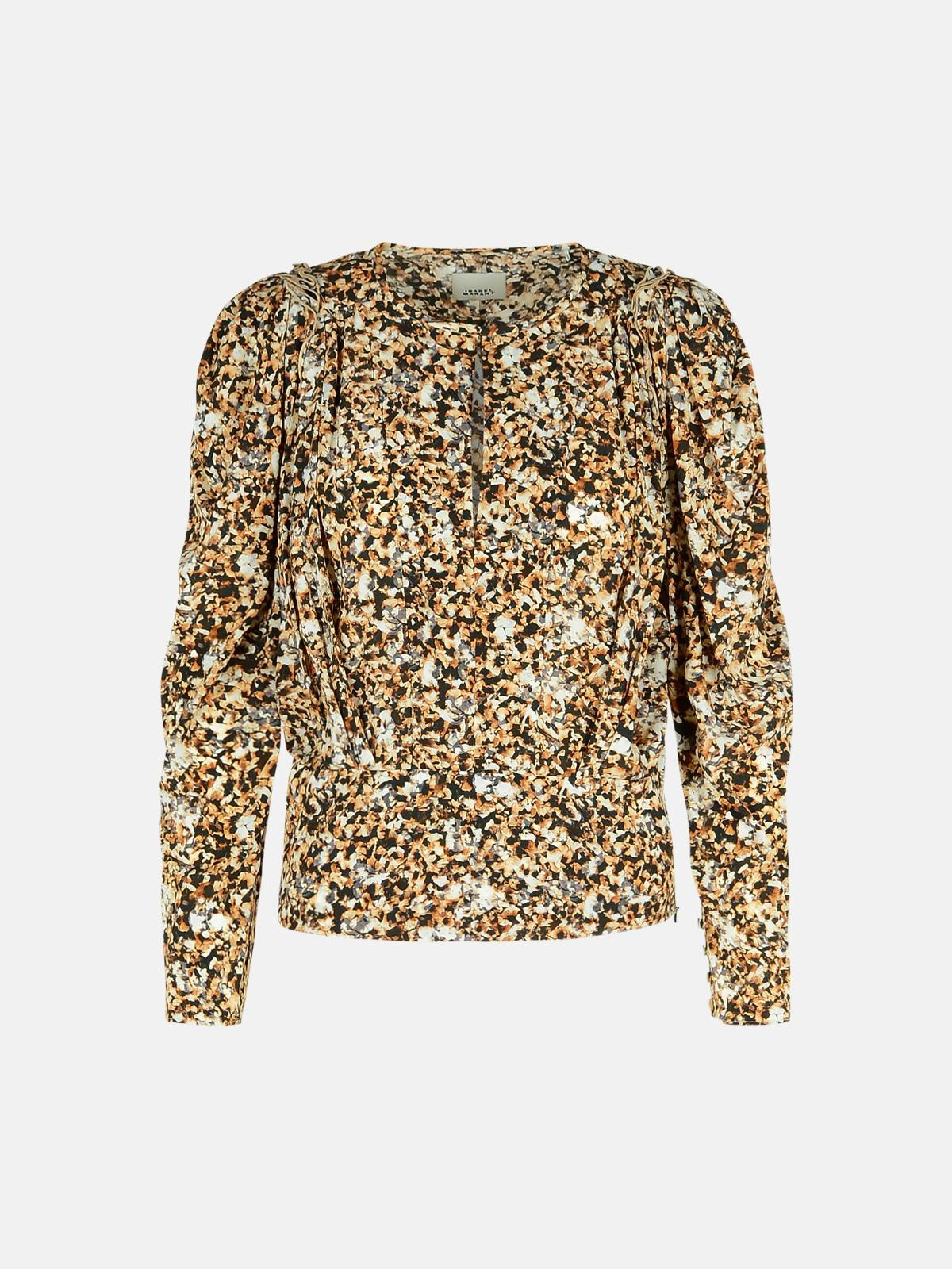'ZAGRA' BEIGE SILK BLOUSE - 1