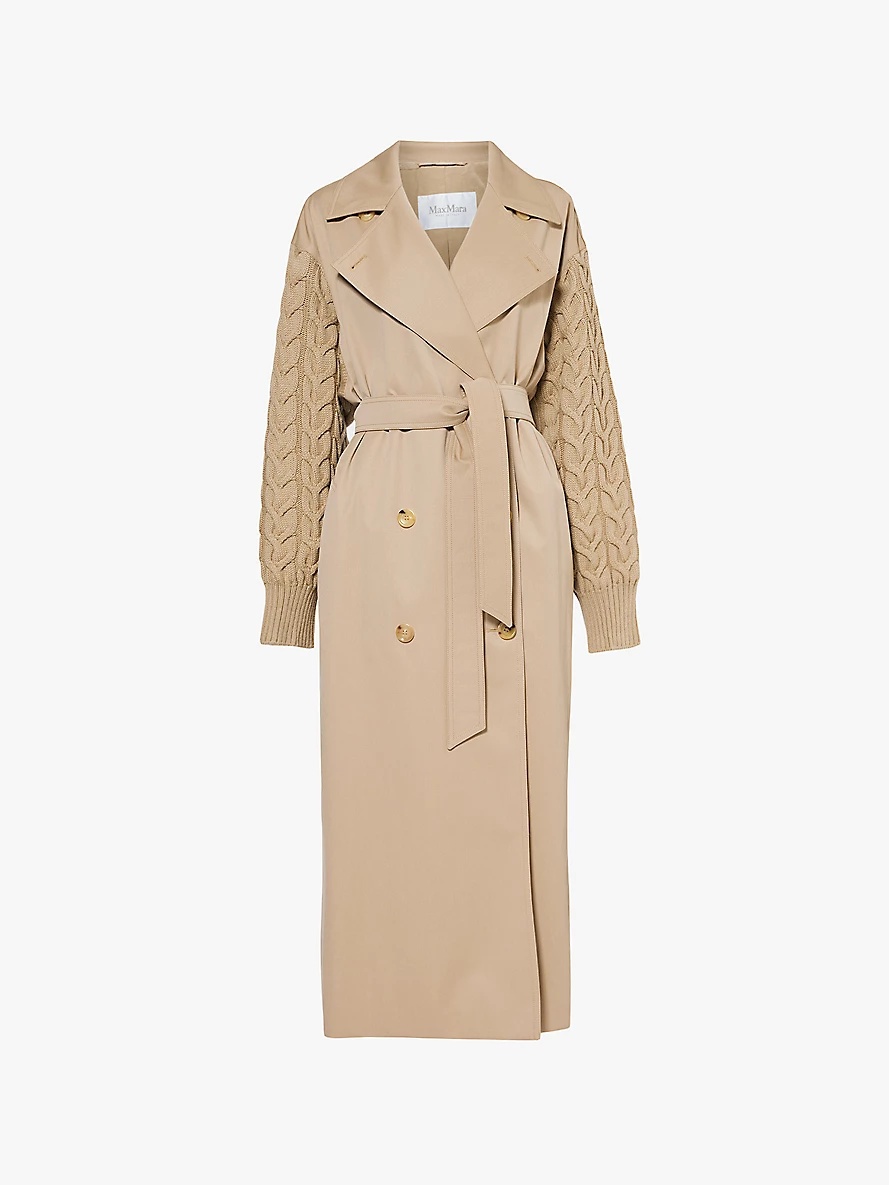 Cicladi belted-waist wool and cotton coat - 1