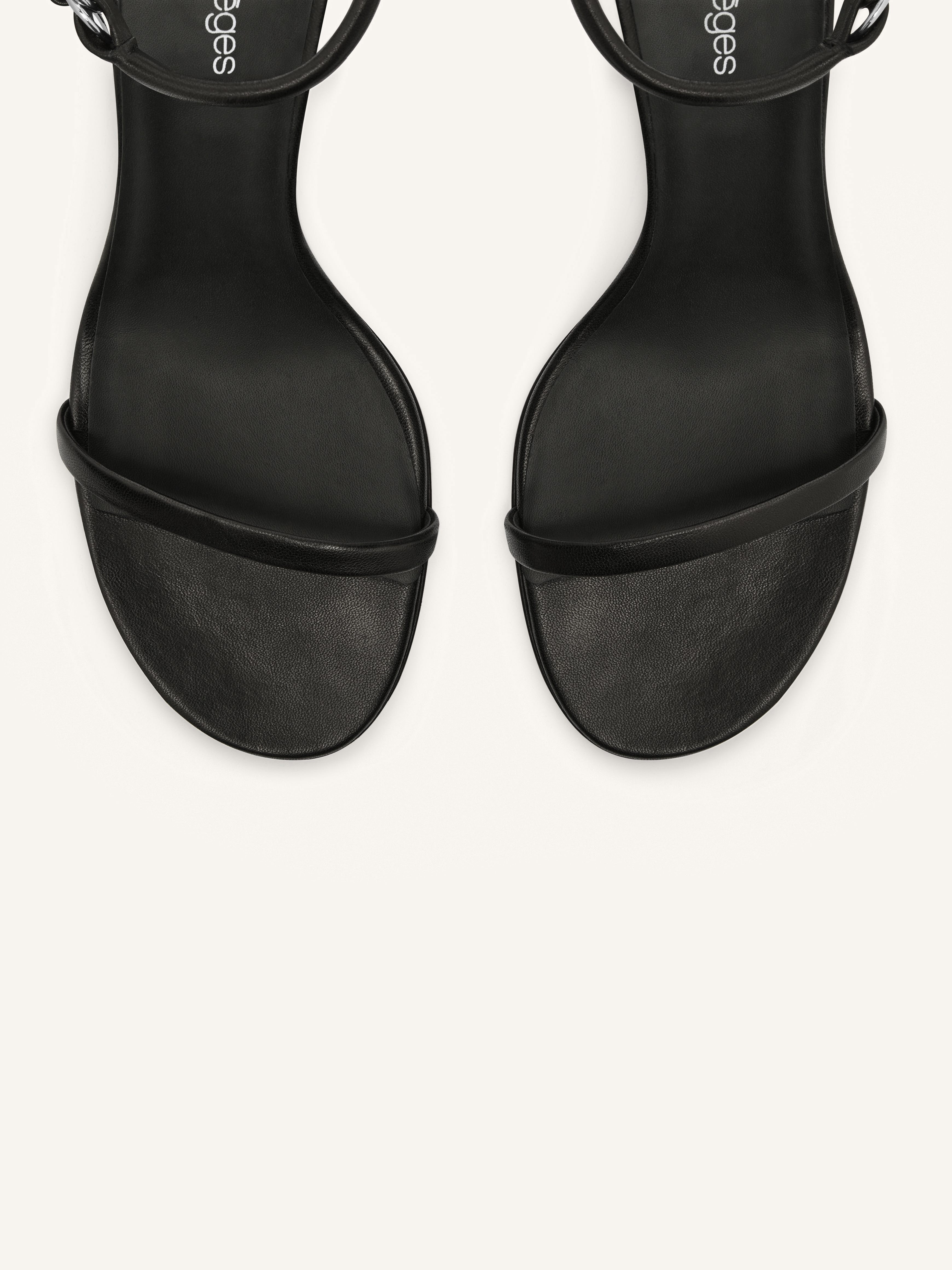 OBLIQUE LEATHER SANDALS - 5