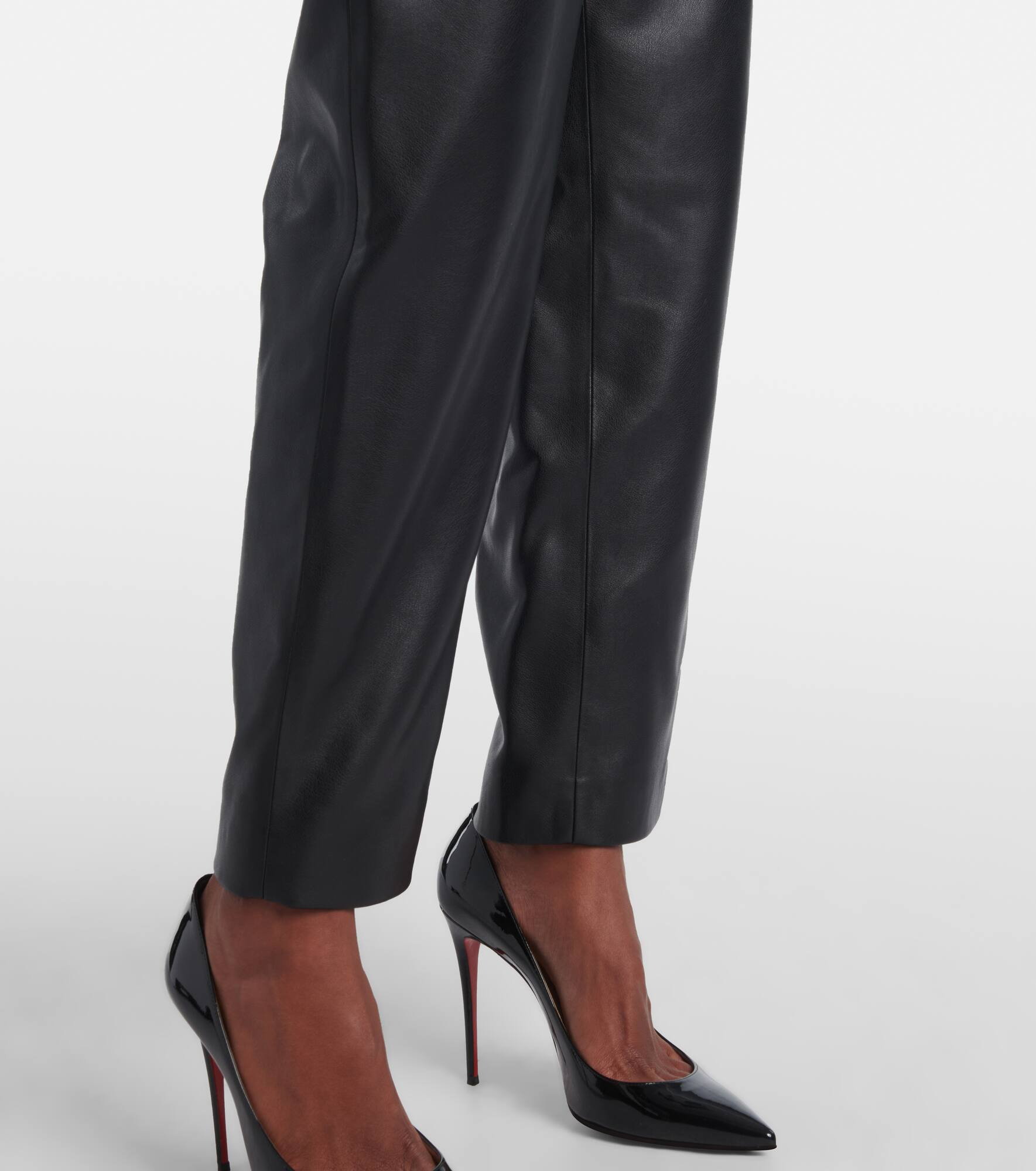 Faux leather tapered pants - 5
