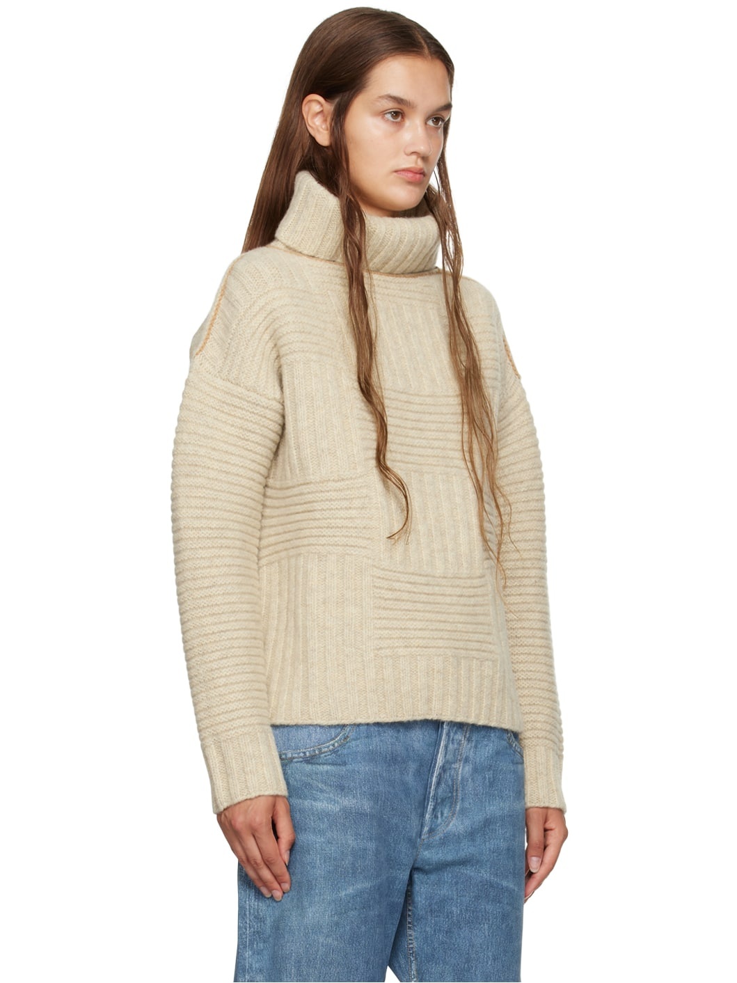 Beige Intreccio Turtleneck - 2