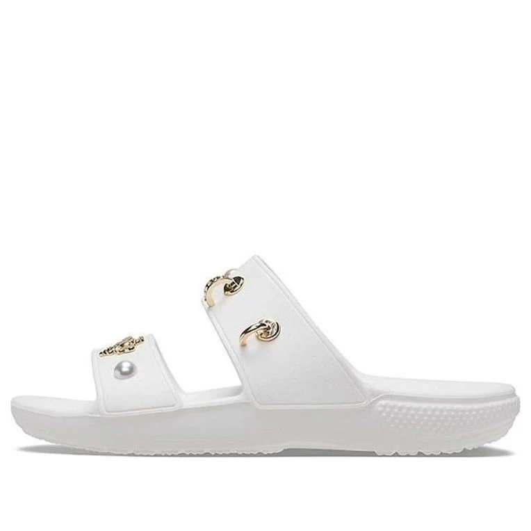 (WMNS) Crocs Soft Sole Cozy Outdoor Flat Heel Sports Slippers White 207387-103 - 1