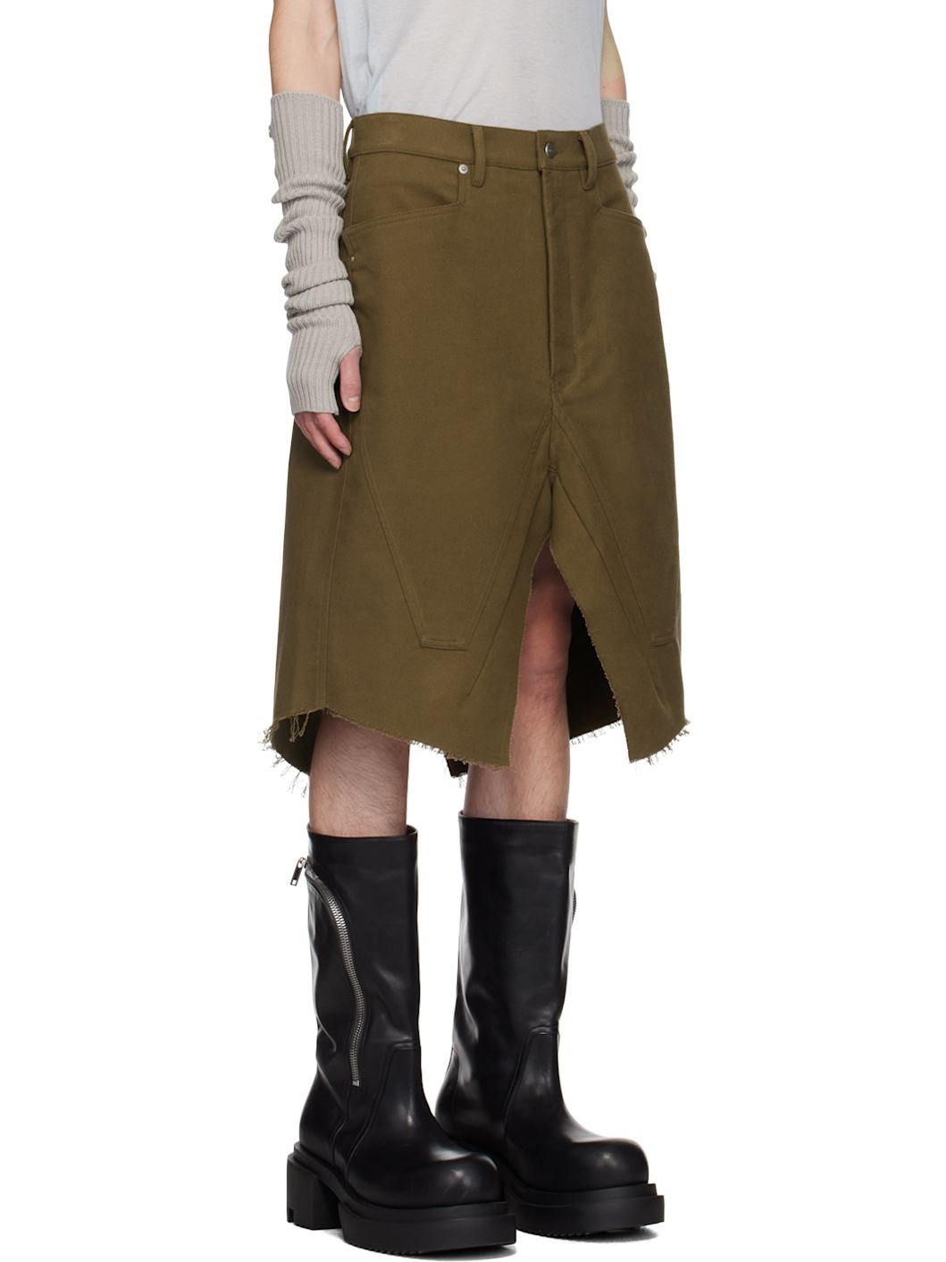 Khaki Porterville Slivered Skirt - 2