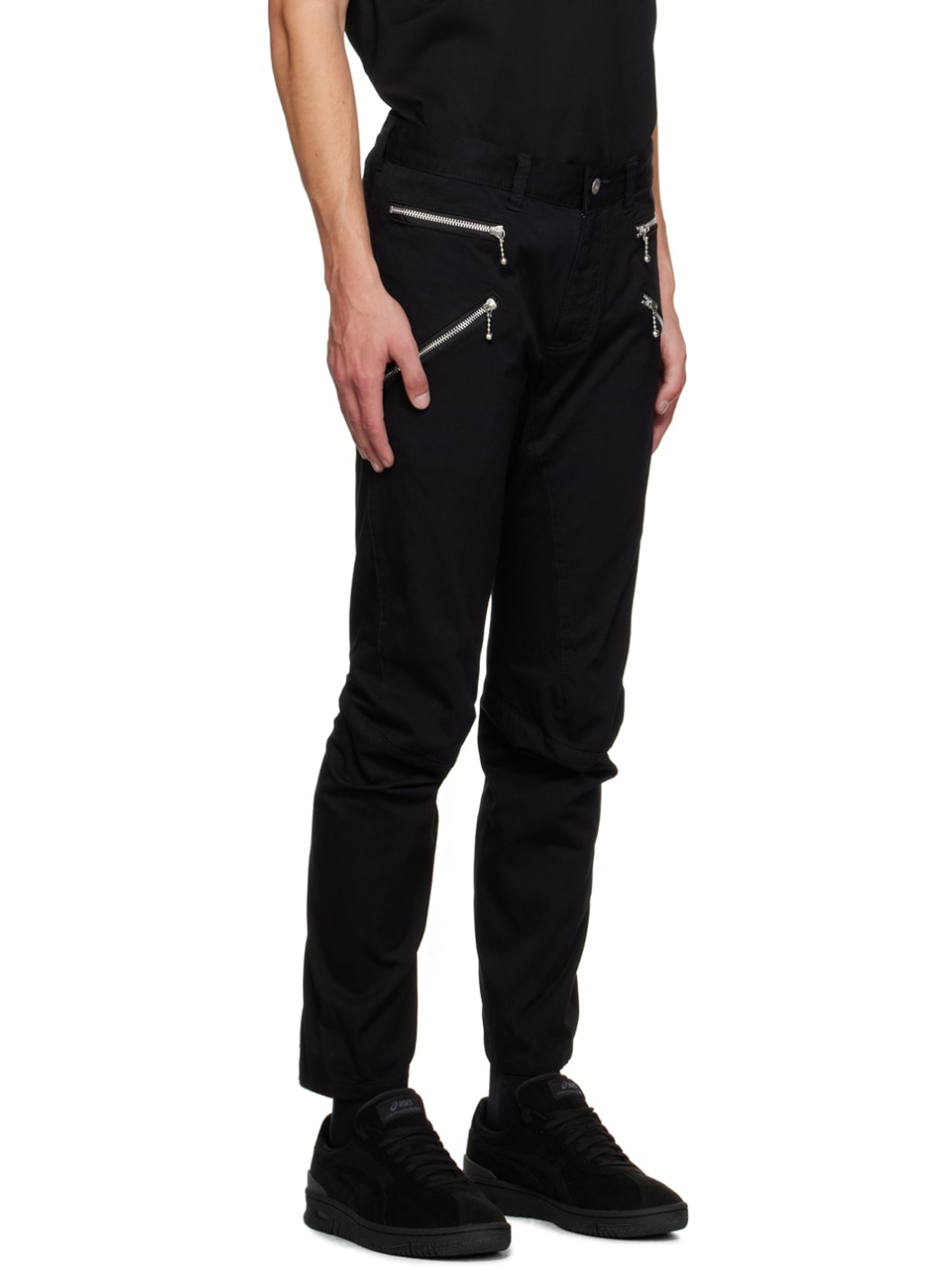 Black Zip Trousers - 2