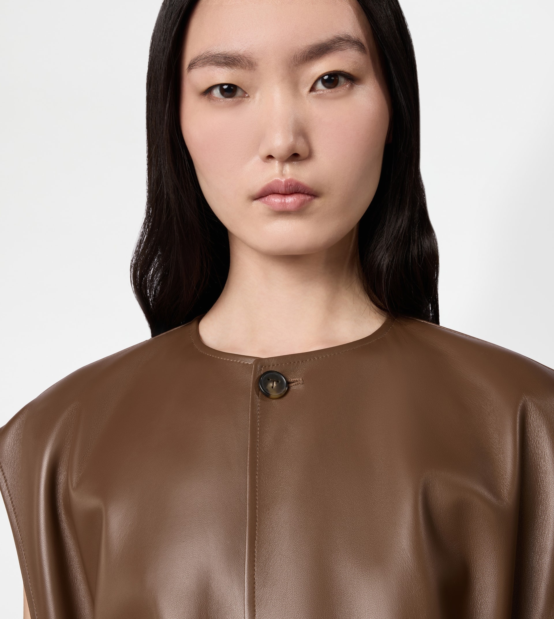 DRESS IN LEATHER - BROWN - 5