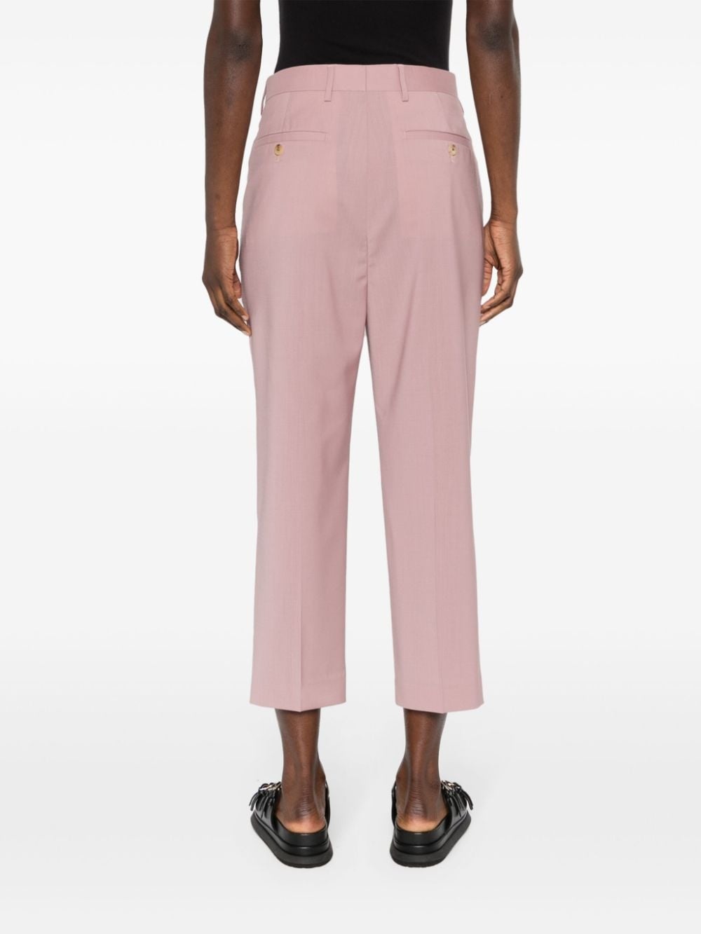 pressed-creased wool trousers - 4