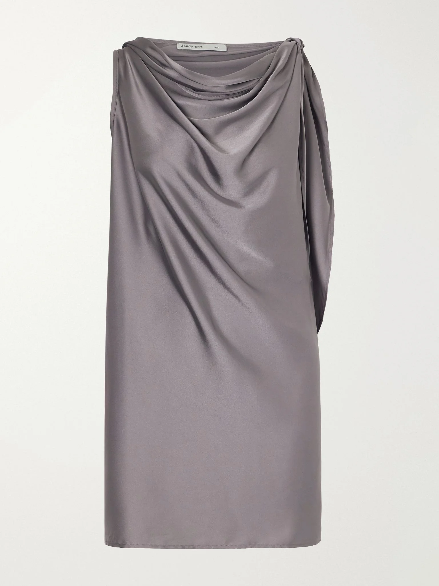 Knotted silk-satin tank Gray - 1