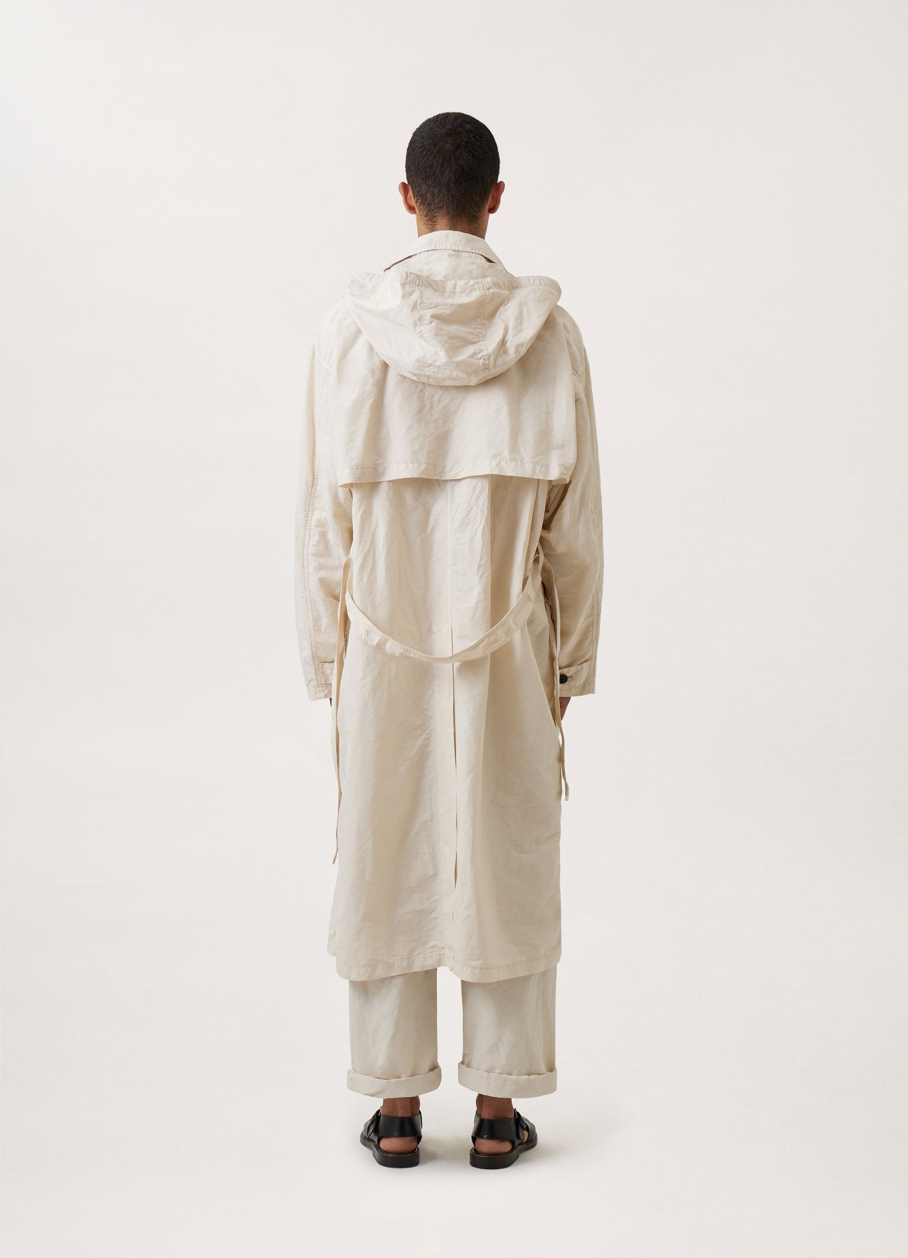 HOODED DOUBLE BREASTED PARKA
POLYAMIDE LINEN COTTON - 9