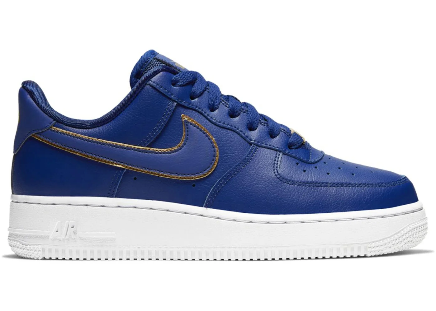 Nike Air Force 1 Low Blue Gold Swoosh (Women's) - 1