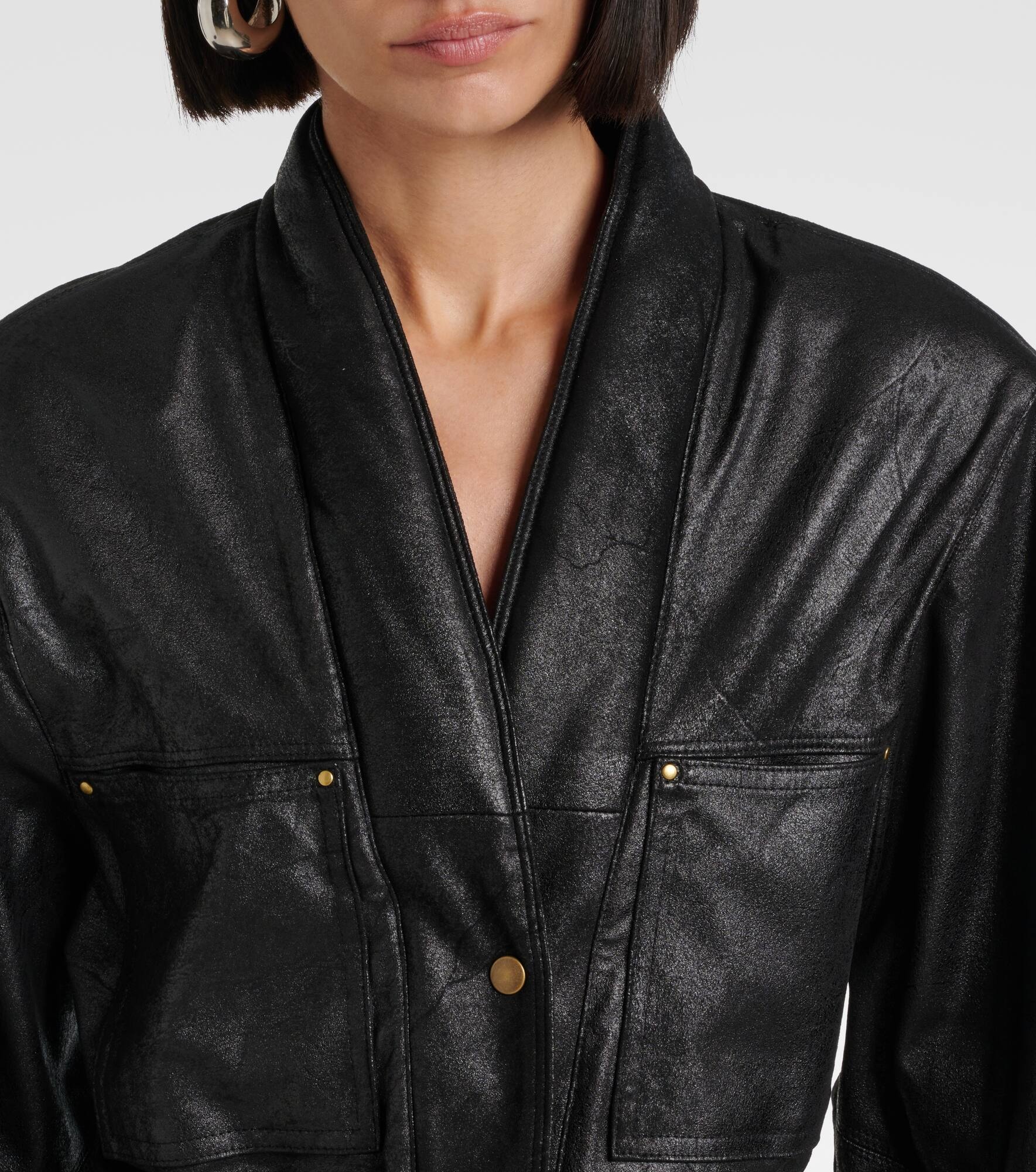 Faux leather jumpsuit - 4