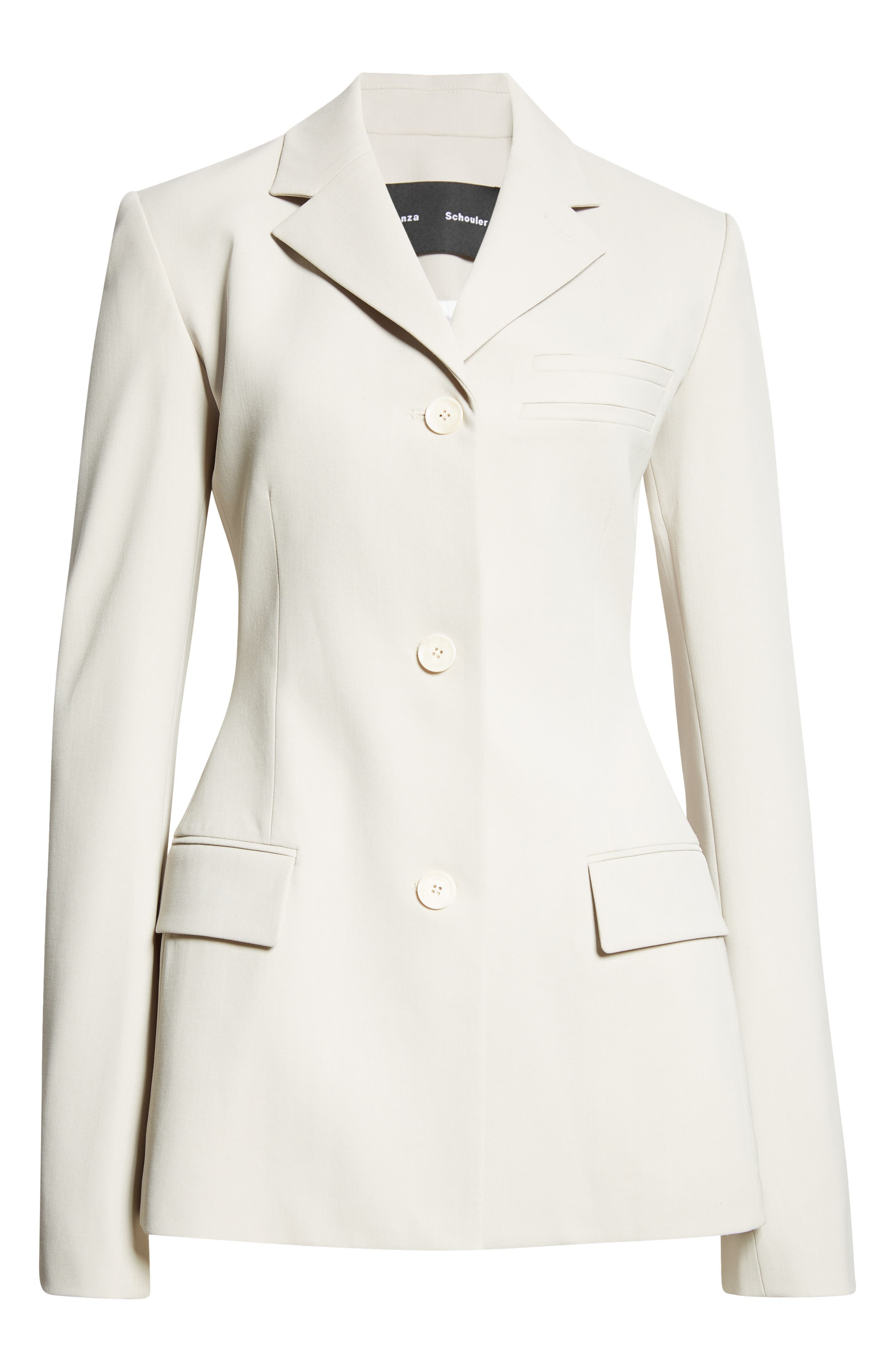 Proenza Schouler Lark Wool Blend Gabardine Blazer in Taupe at Nordstrom - 7