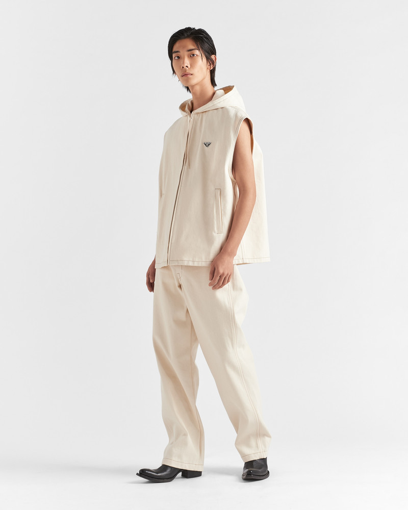 Prada Bull denim hoodie vest outlook