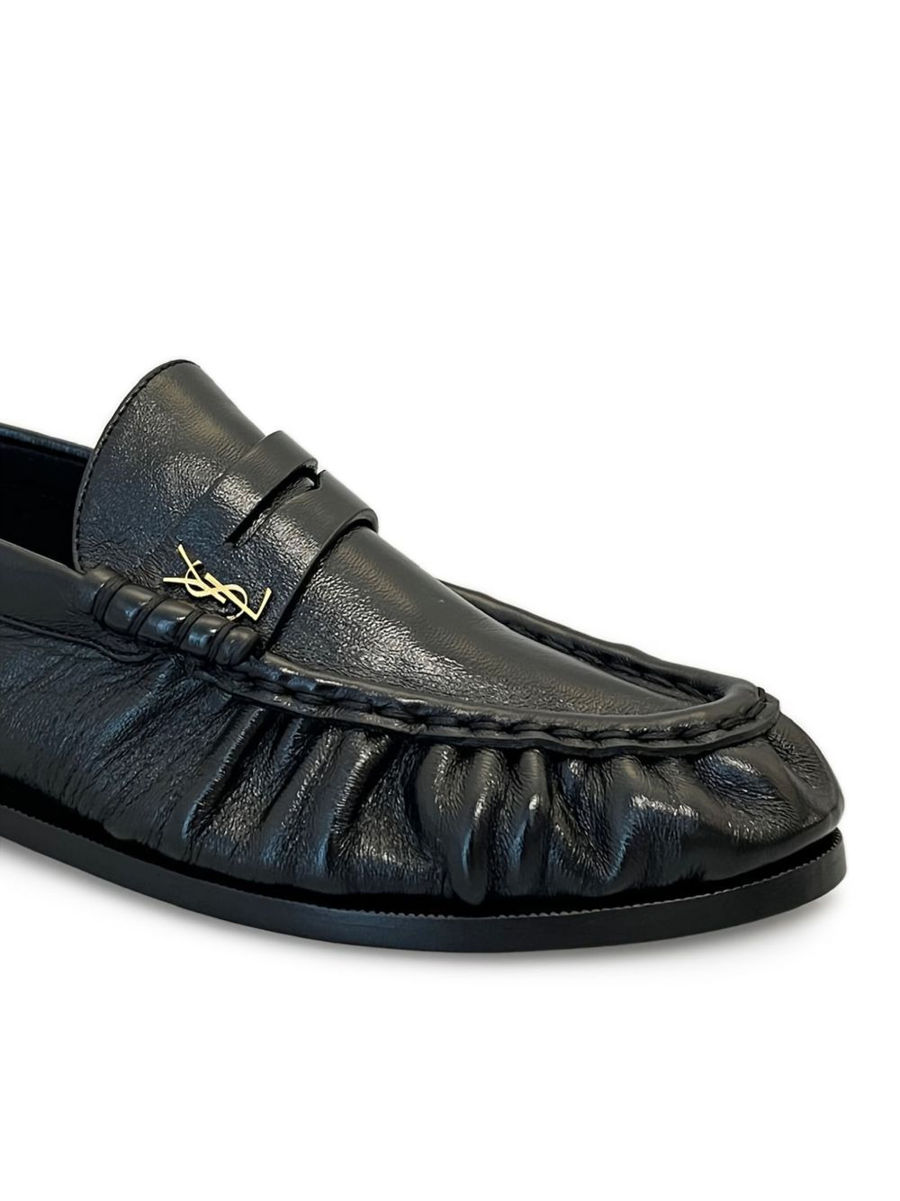 logo-plaque leather loafers - 2