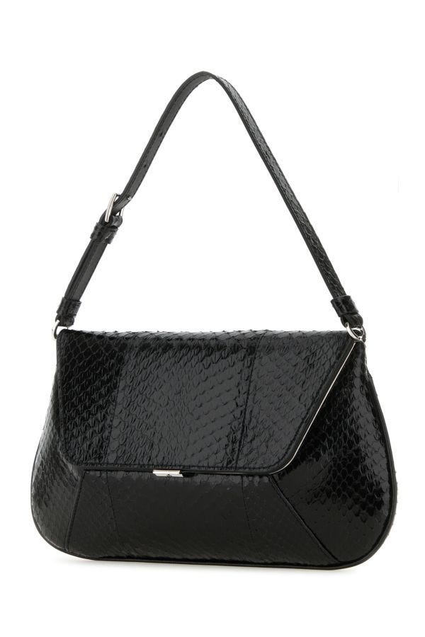 Amina Muaddi Woman Black Leather Ami Handbag - 2