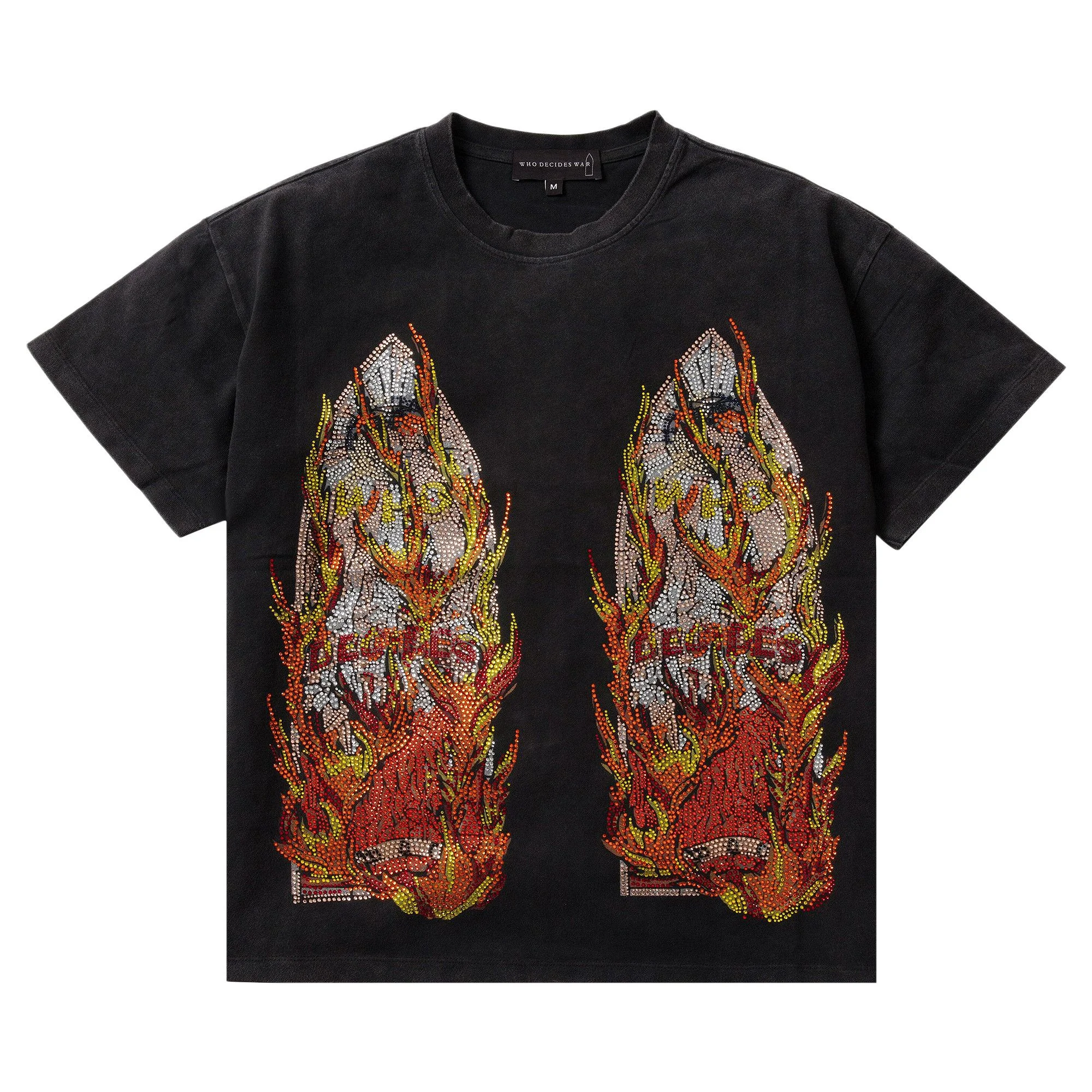 Who Decides War Rhinestone Flame Glass Jersey 'Ruby' - 1