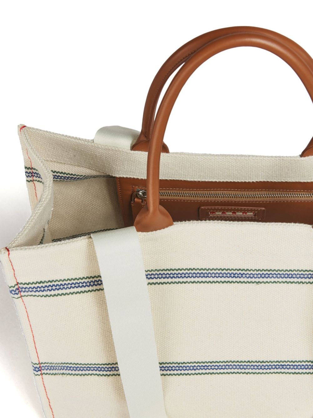 embroidered-logo canvas tote bag - 5