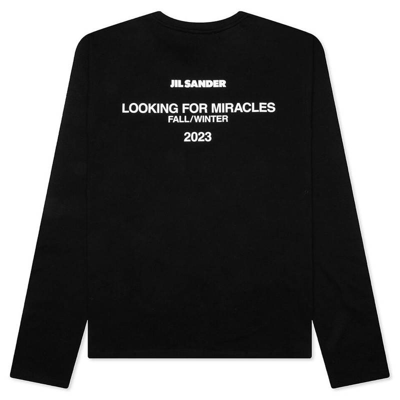 Jil Sander LAYERED SWEATER WITH T-SHIRT - BLACK outlook