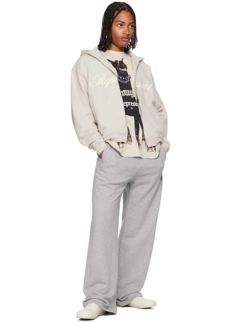 REPRESENT Gray Script Logo Zip Hoodie outlook