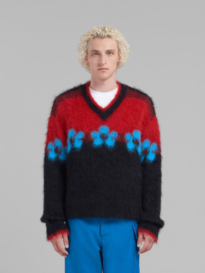 Marni BLACK MOHAIR JUMPER WITH FLOWERS outlook