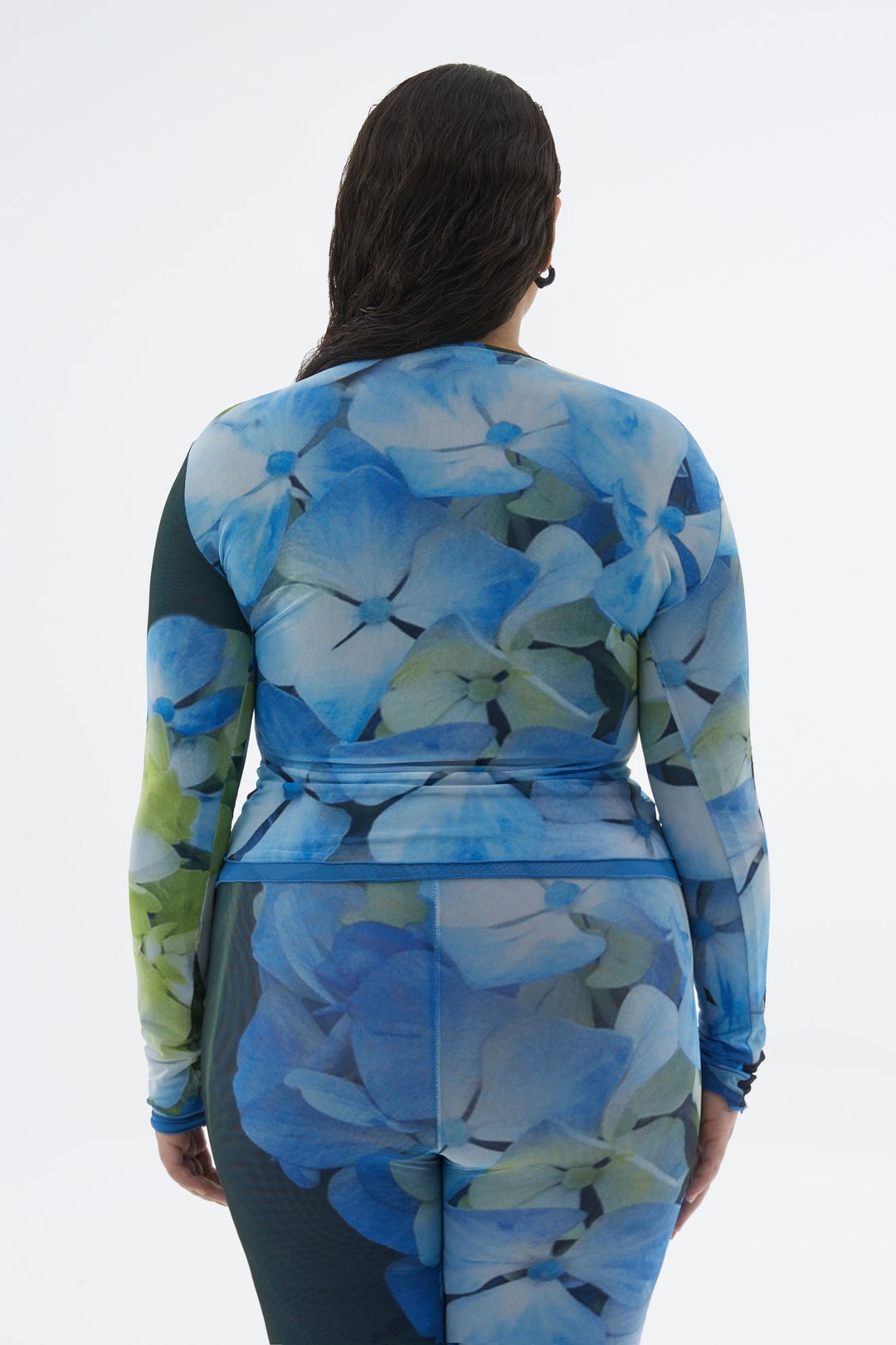 TULLE LONGSLEEVED TOP WITH FLOWER PRINT - 4