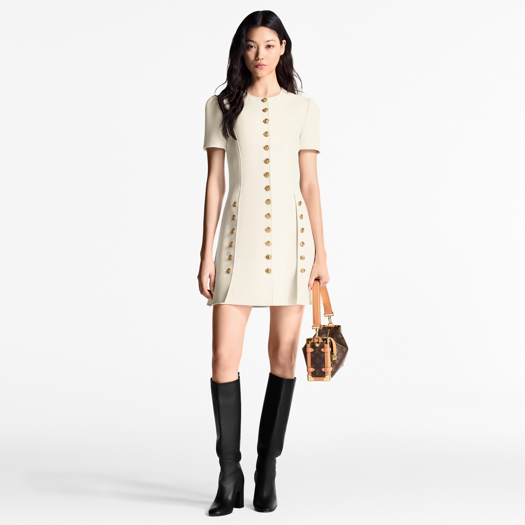 Button Trim Dress - 4