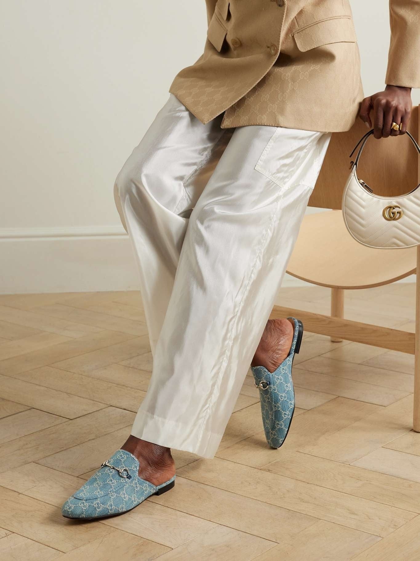 Gucci Princetown Horsebit Denim Slippers - 3