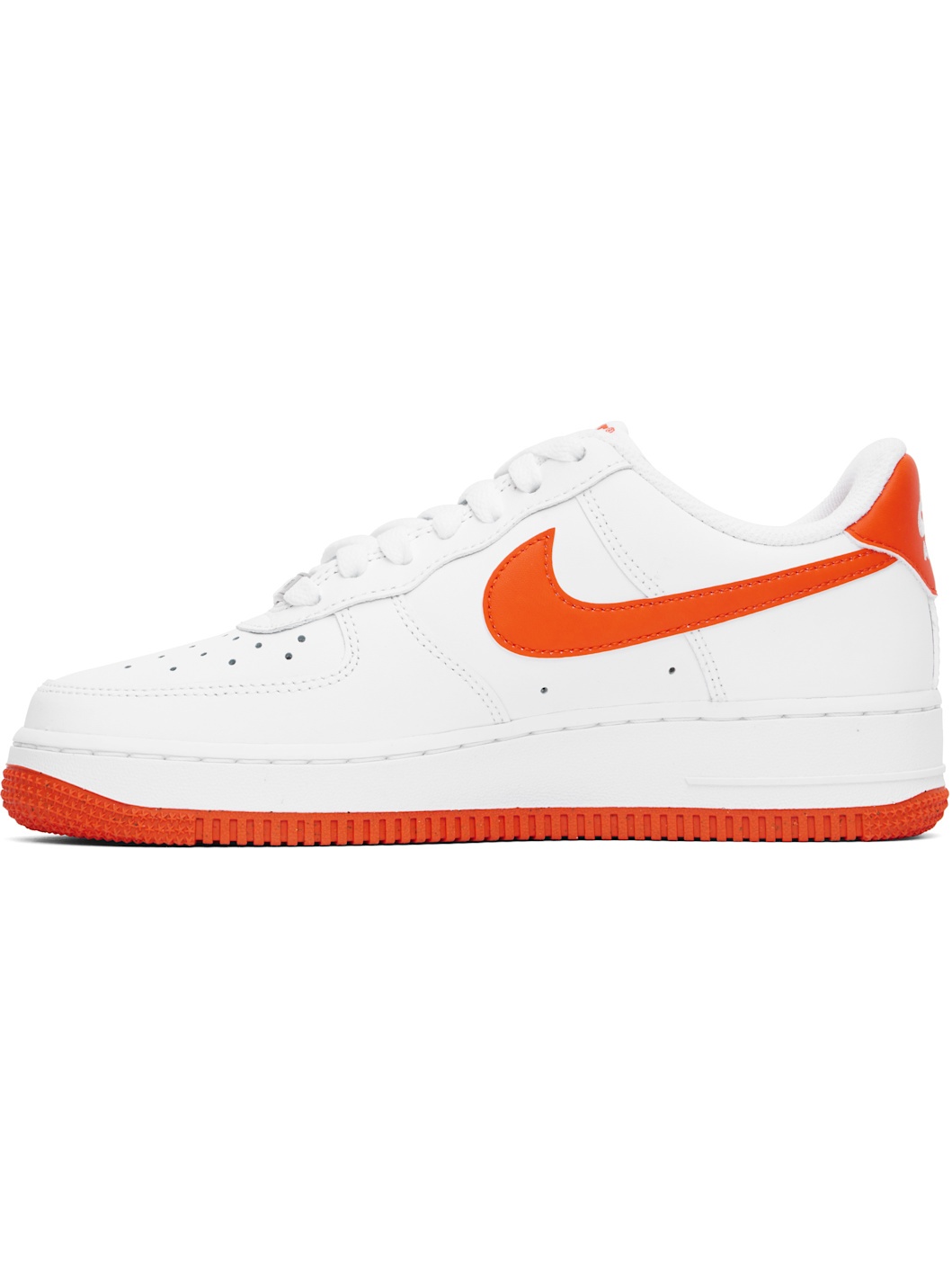White & Orange Air Force 1 '07 Sneakers - 3