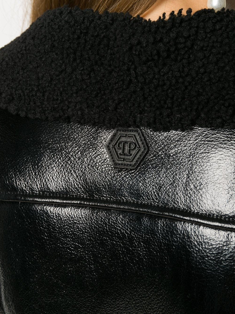 shearling-trimmed moto jacket 5