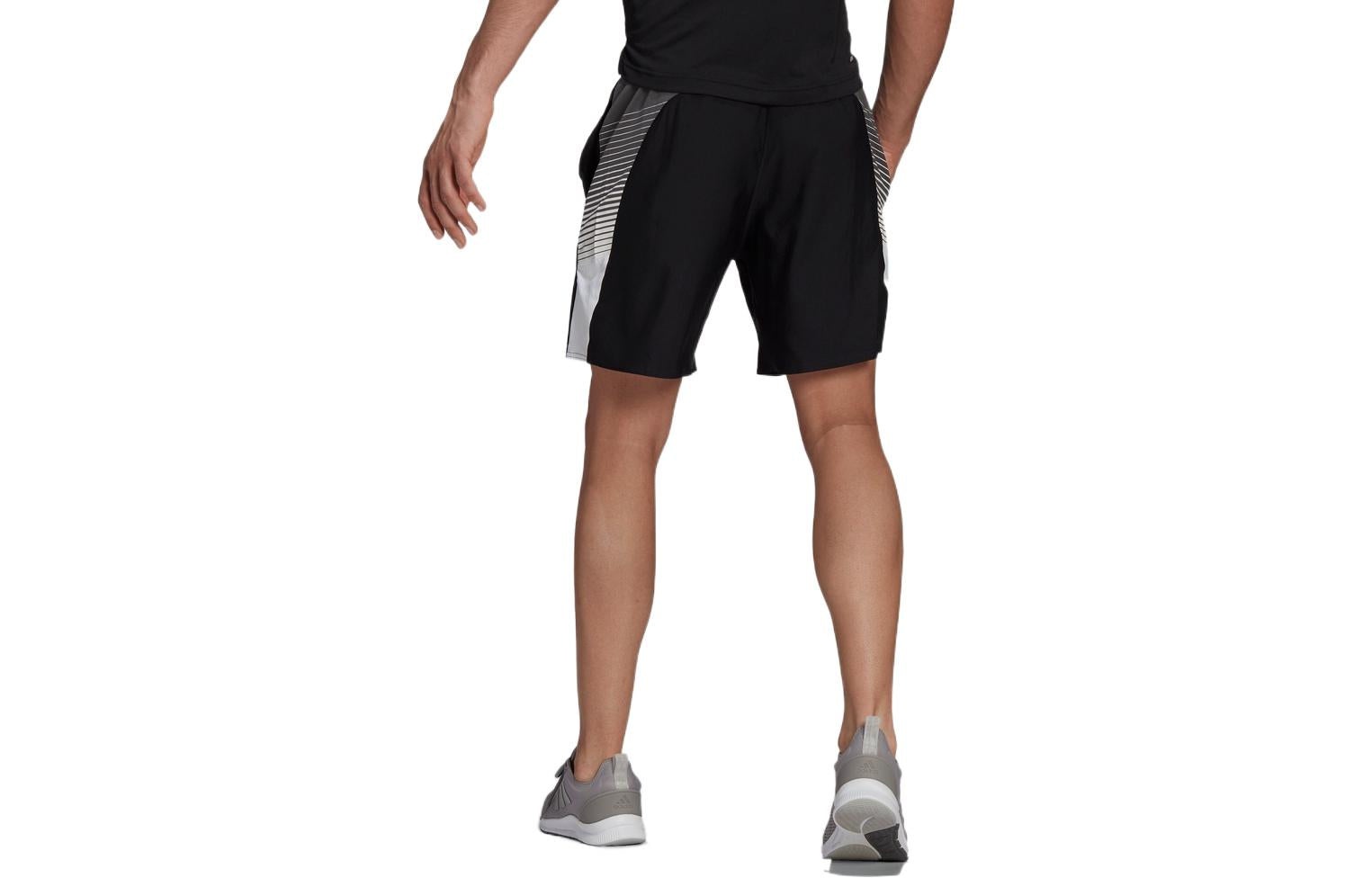 adidas Logo Printing Splicing Sports Gym Shorts Black GM2098 - 2