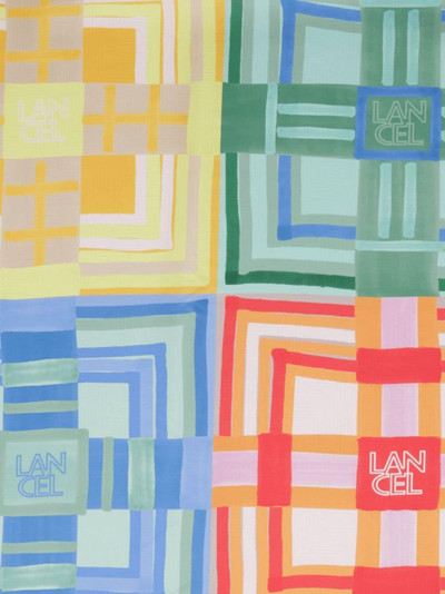 LANCEL Summer tartan-print silk scarf outlook