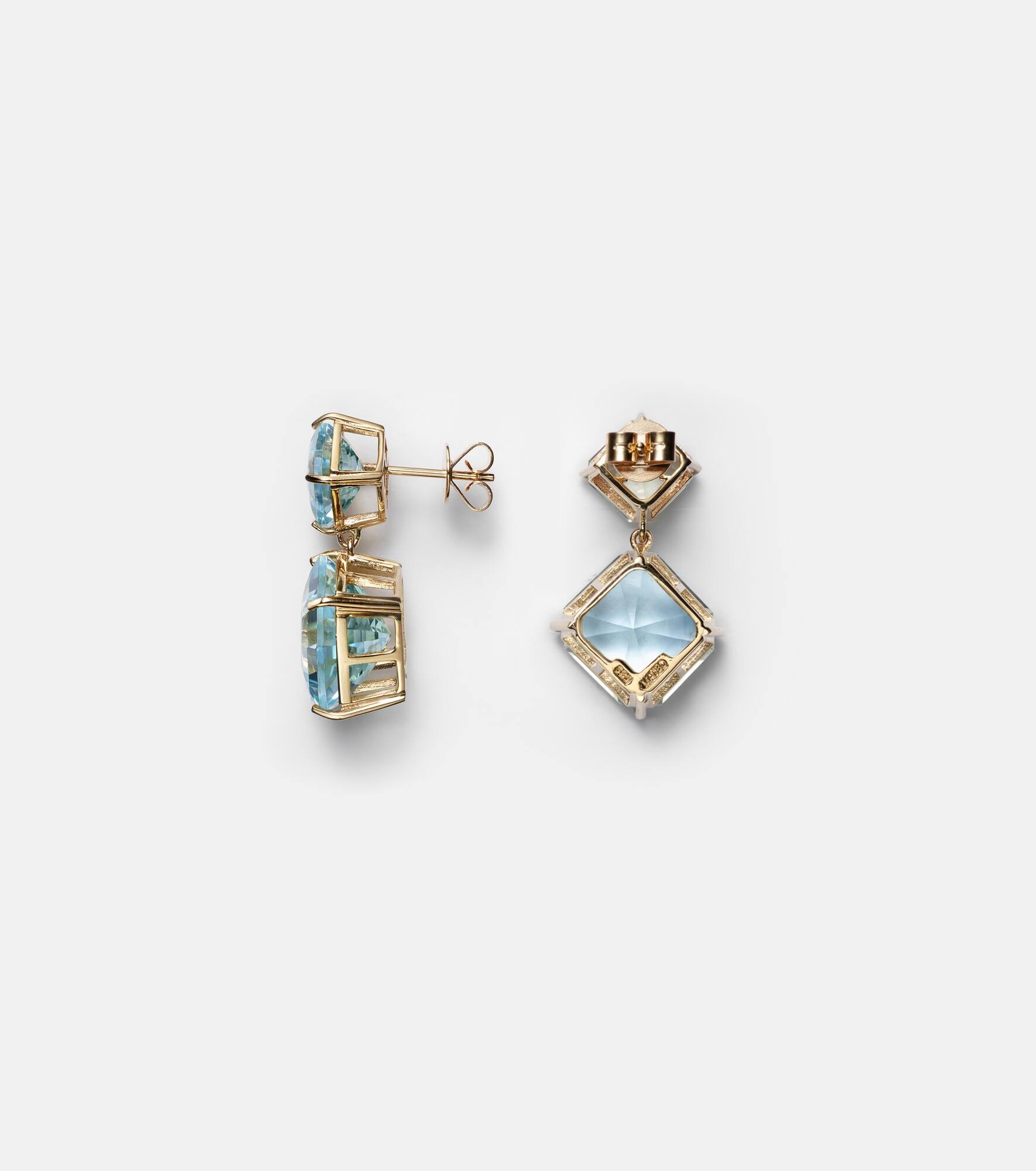 14kt gold drop earrings with topazes - 4