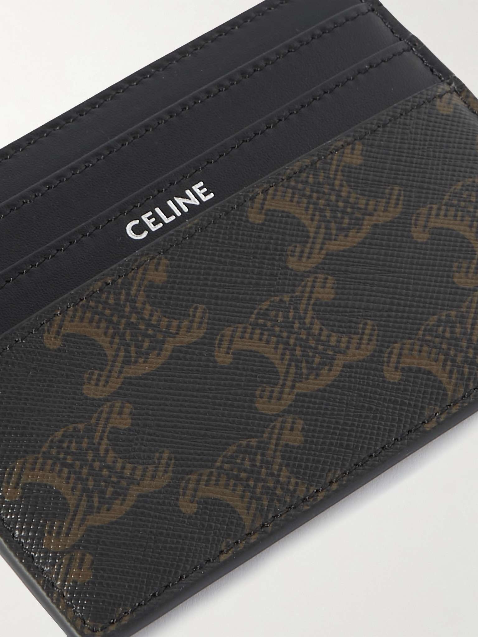 CELINE HOMME Triomphe Leather-Trimmed Coated-Canvas Billfold