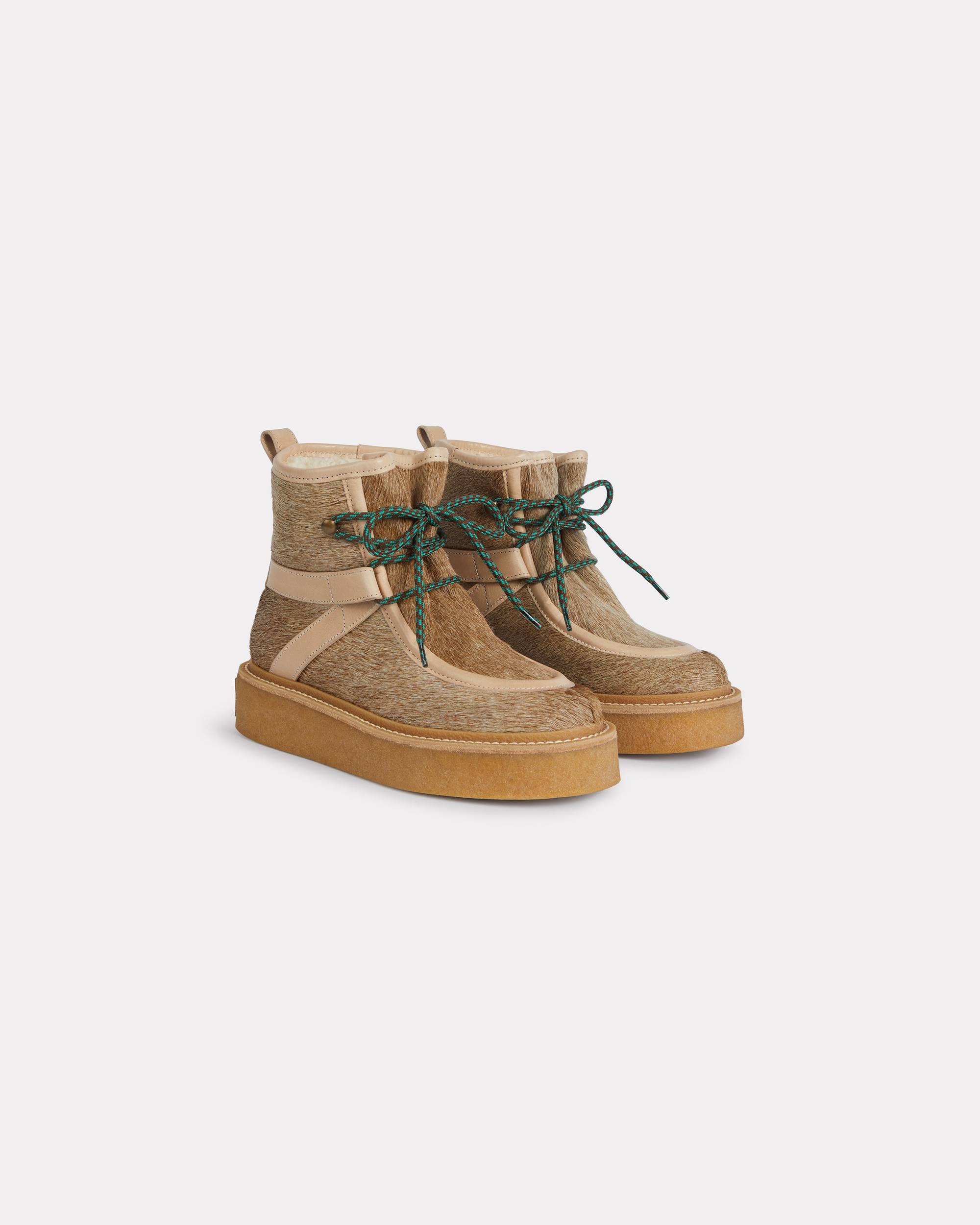'KENZO Yuki' pony leather lace-up boots for women - 3
