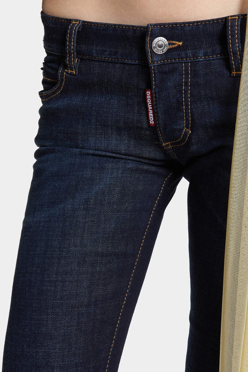 DARK URBAN WASH BOOTCUT SHARPEI PEEKABOO JEANS - 5