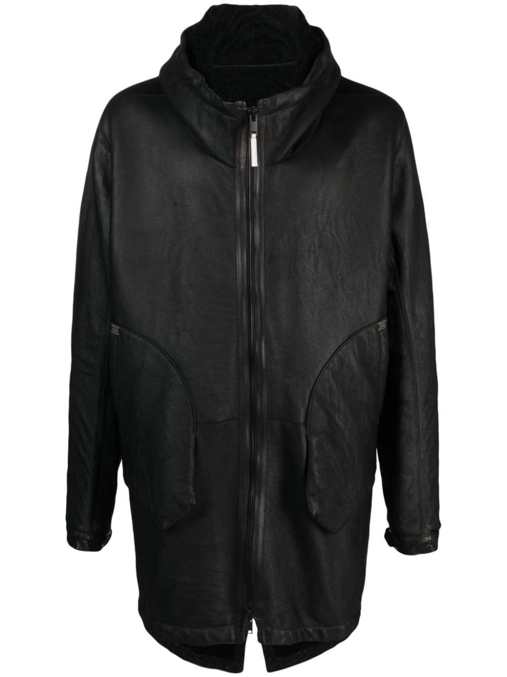 zip-up hooded coat - 1