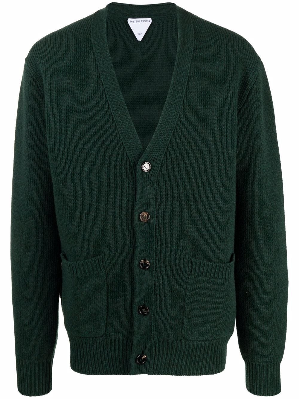 V-neck wool cardigan - 1