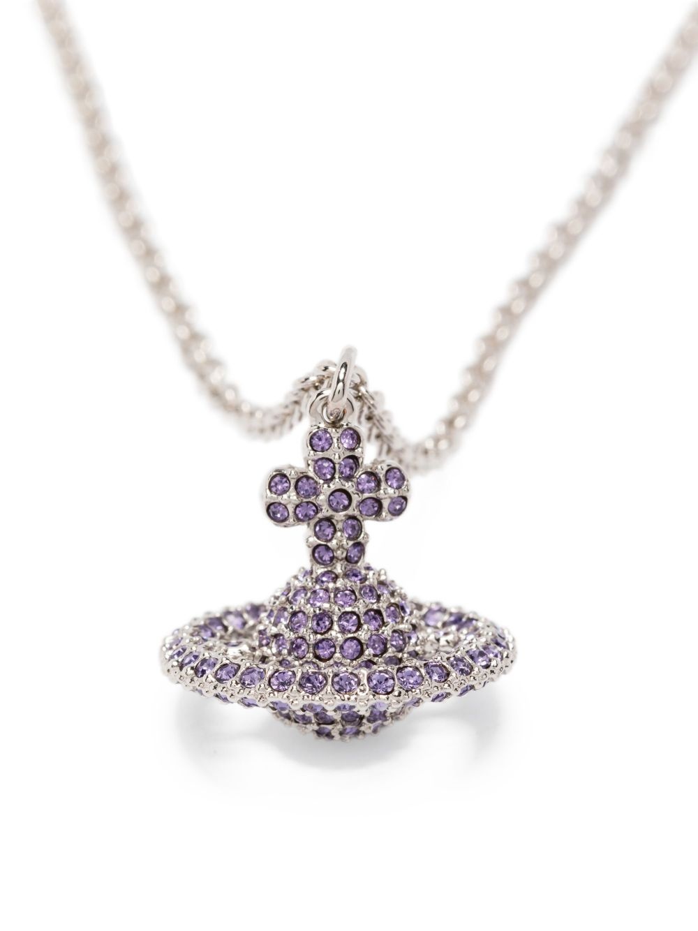 crystal-embellished orb necklace - 3