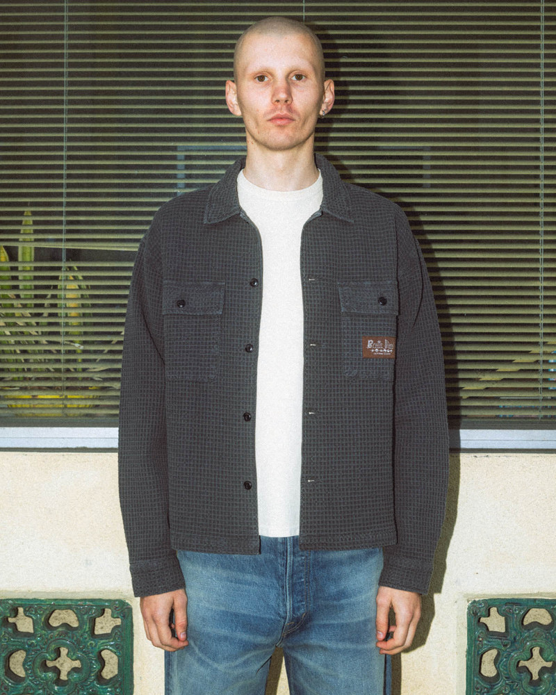 Waffle Button Front Shirt - Clay 2