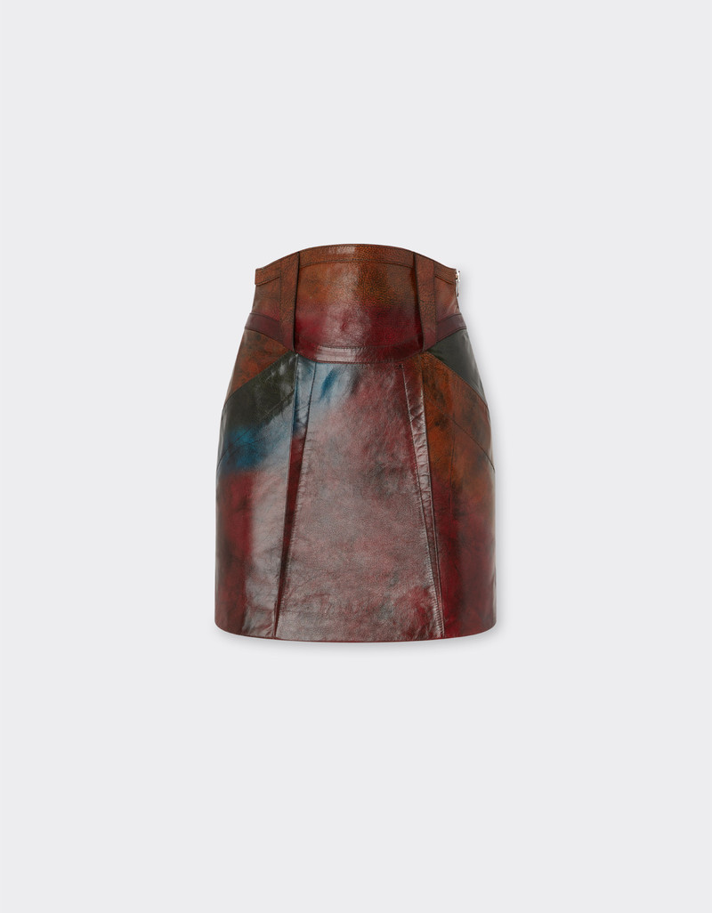 Misted leather mini skirt 1