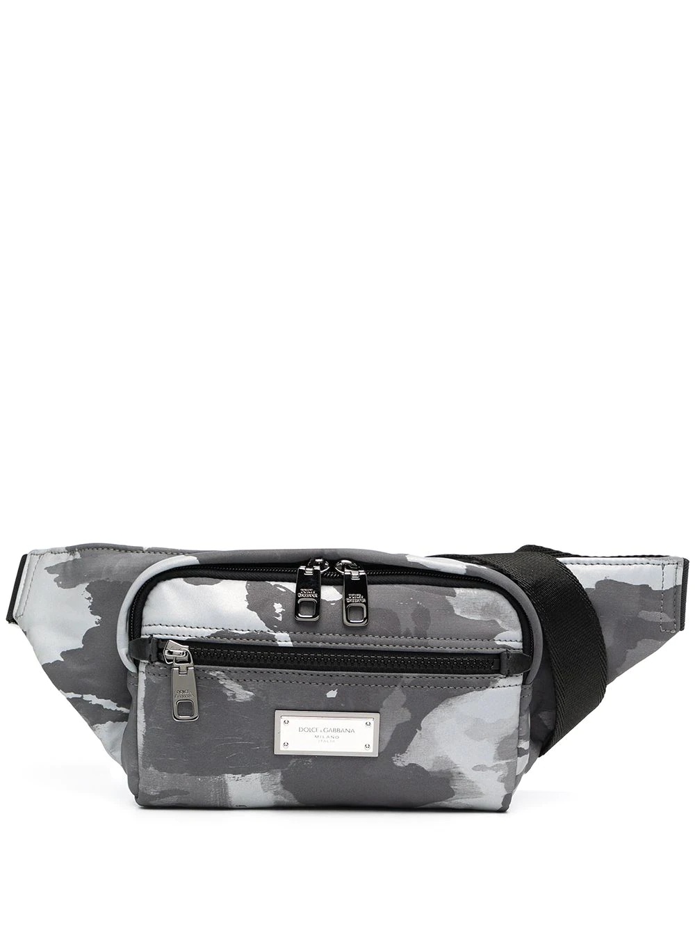 logo-plaque camouflage-print belt bag - 1