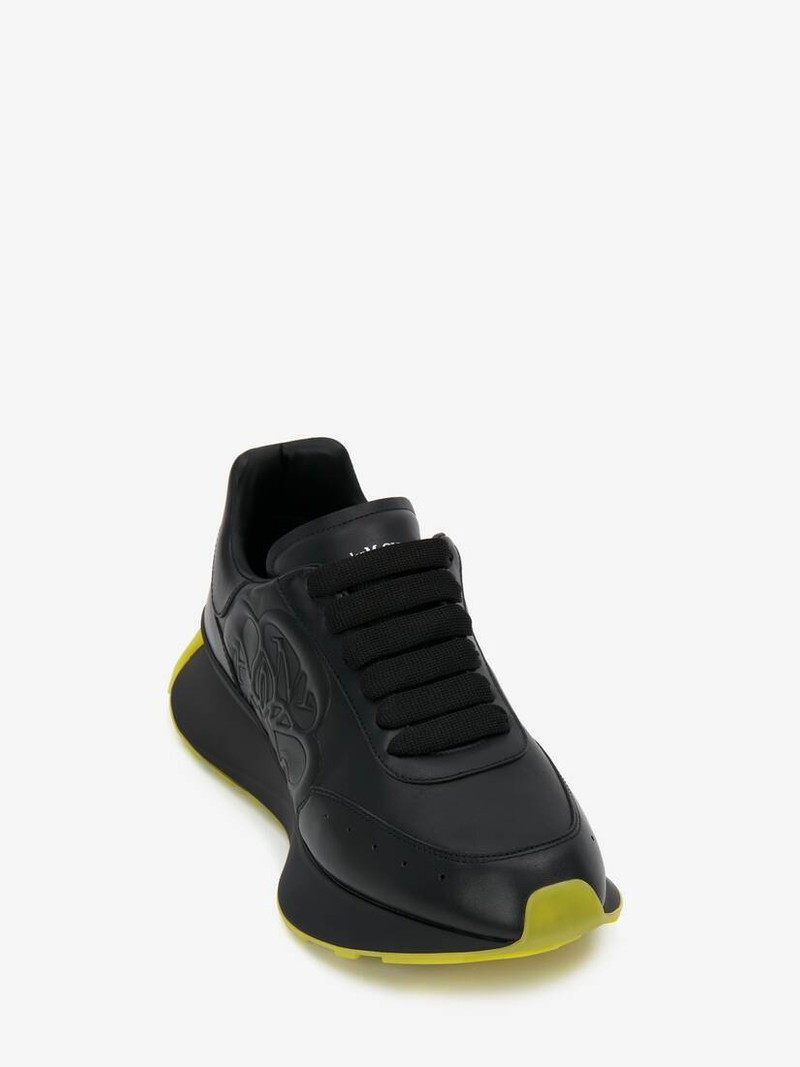 Alexander McQueen Men's Sprint Runner in Black/yellow outlook