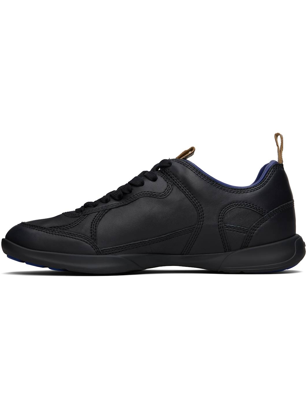 Black Leather Matrix Sneakers - 3