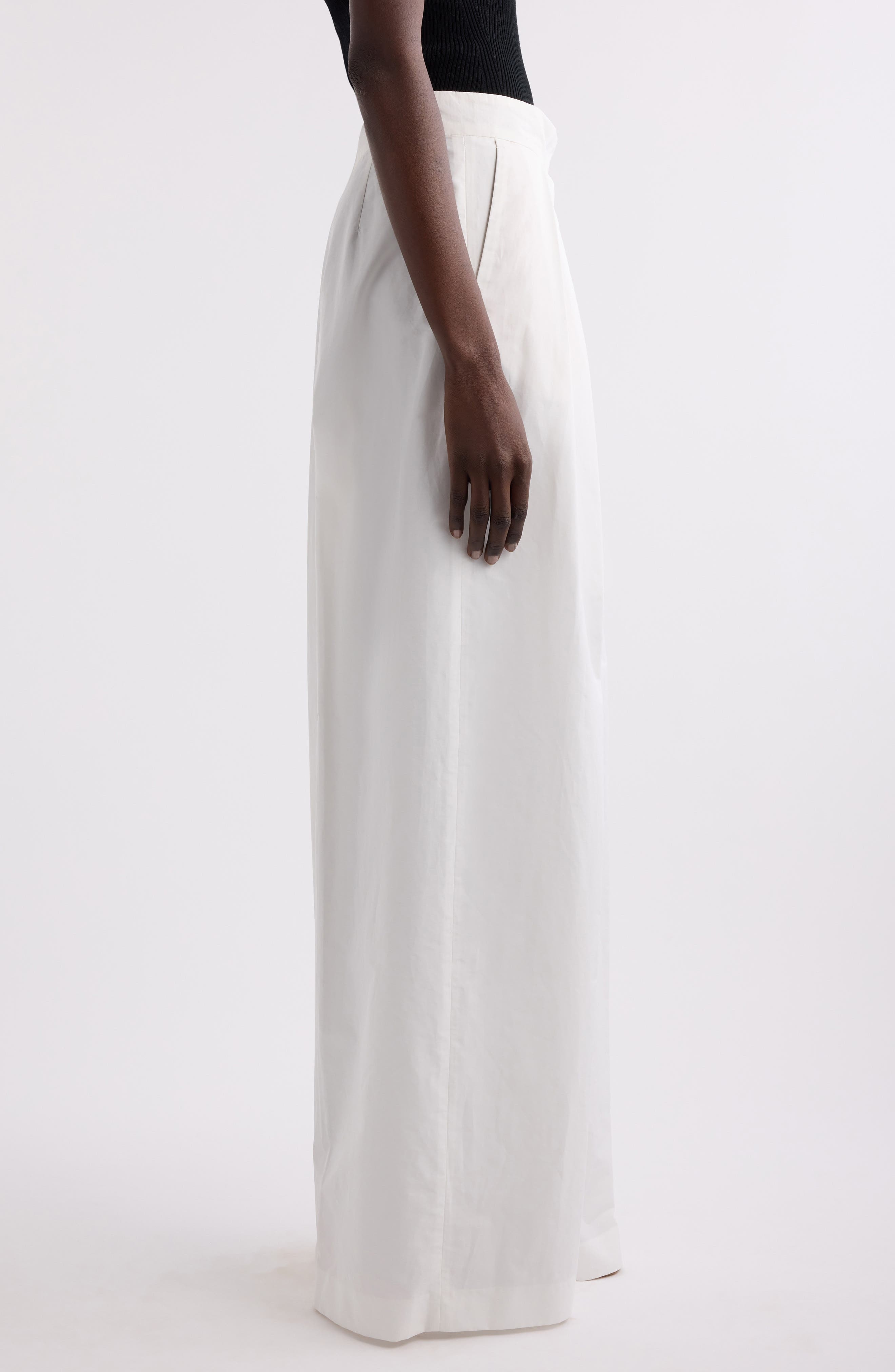 Dries Van Noten Pamplona Pleated Wide Leg Trousers in White at Nordstrom - 4