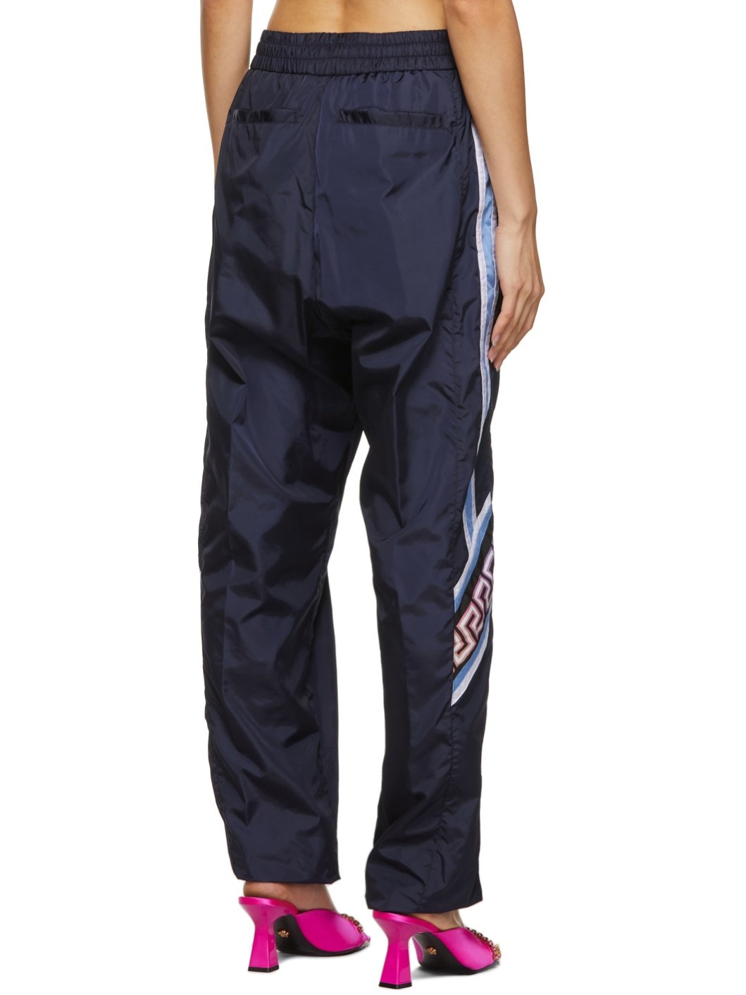 Navy Taffeta Greca Lounge Pants - 3