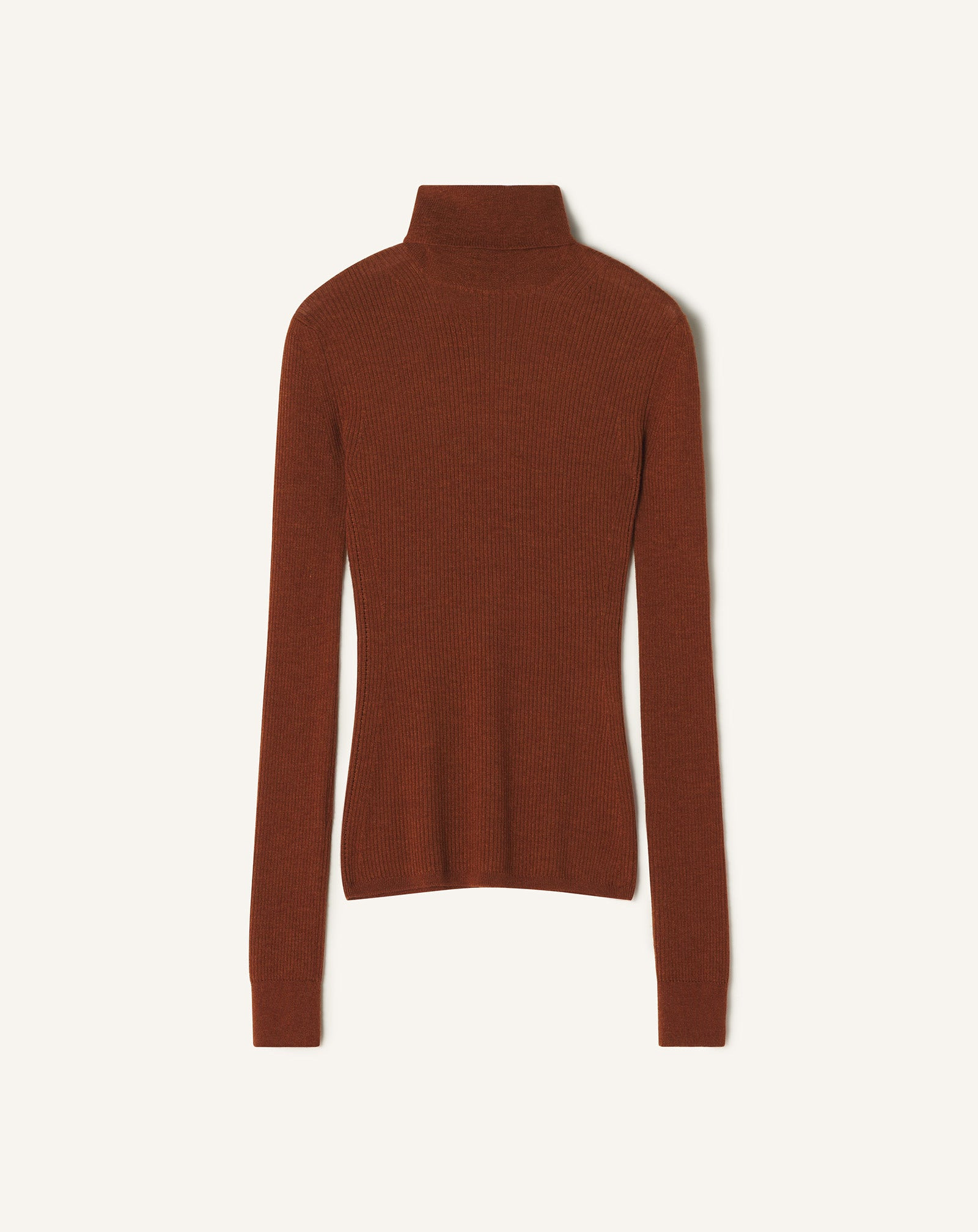 MERINO WOOL AND SILK TURTLENECK SWEATER - 1