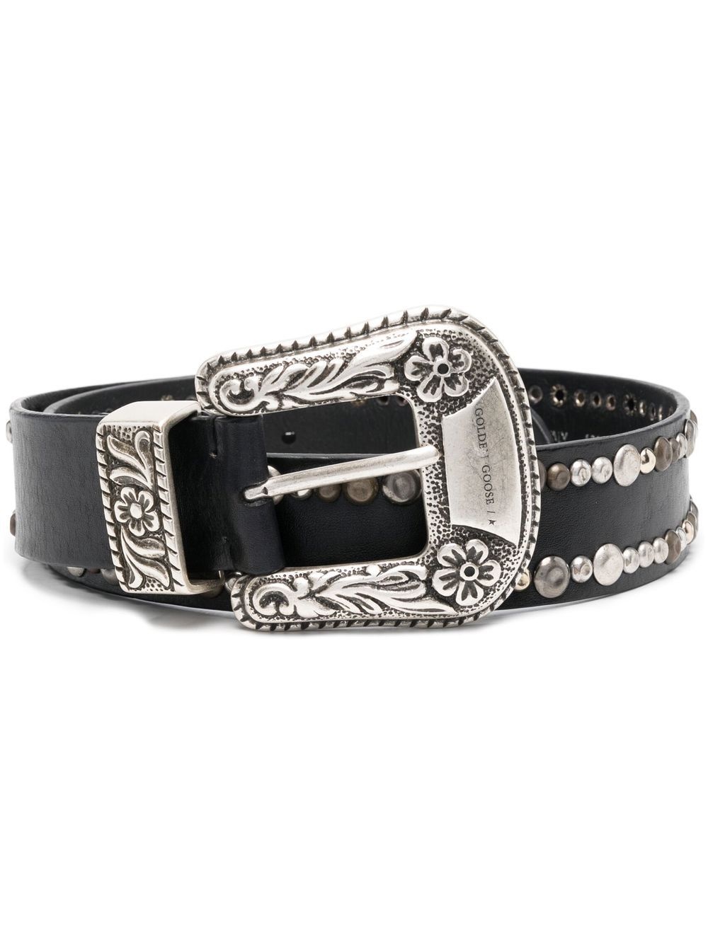 leather decorative-buckle belt - 1