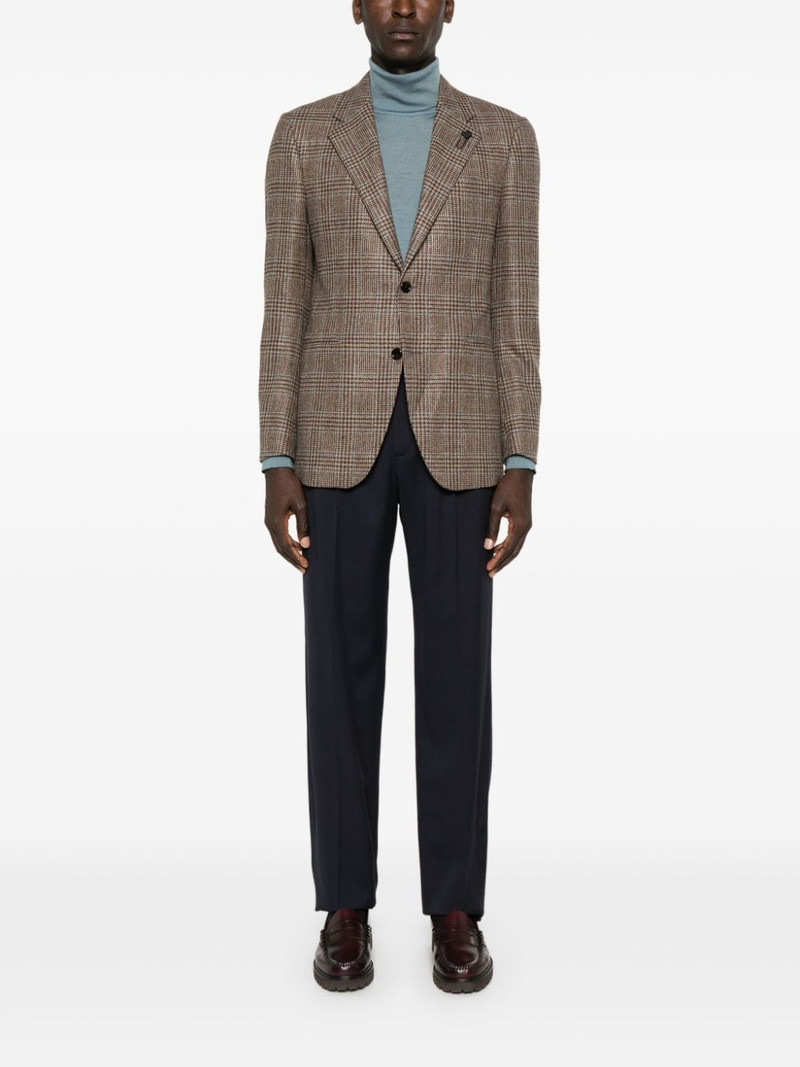 LARDINI brooch-detail blazer outlook