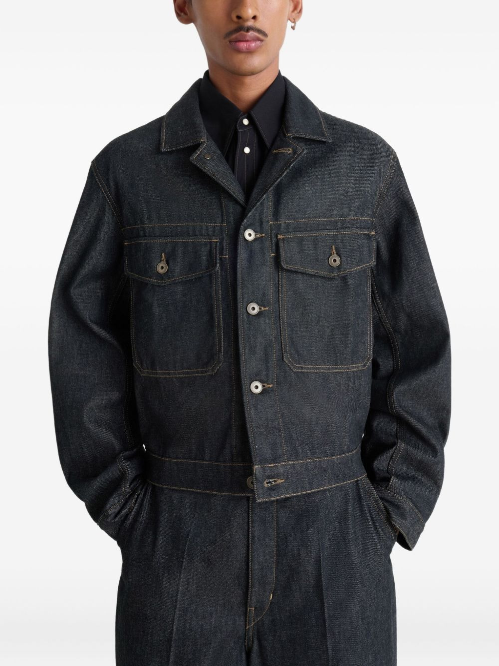 patch-pocket denim jacket - 3