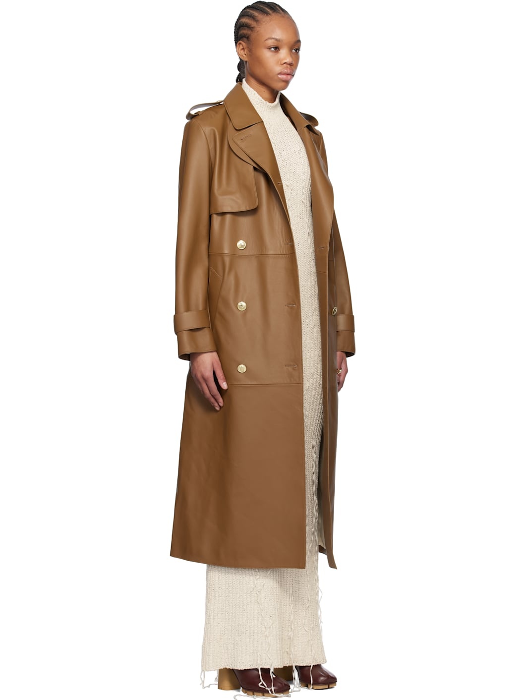 Tan Gael-V Leather Coat - 2